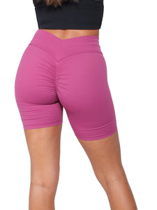 Ruched Back V Shorts - Pink