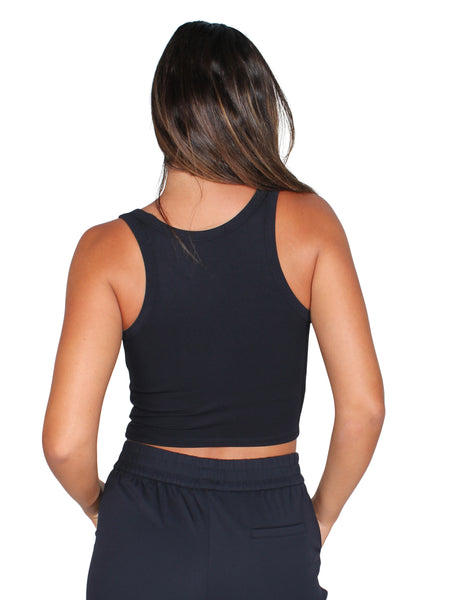 Renewal Crop Sport Singlet - Black