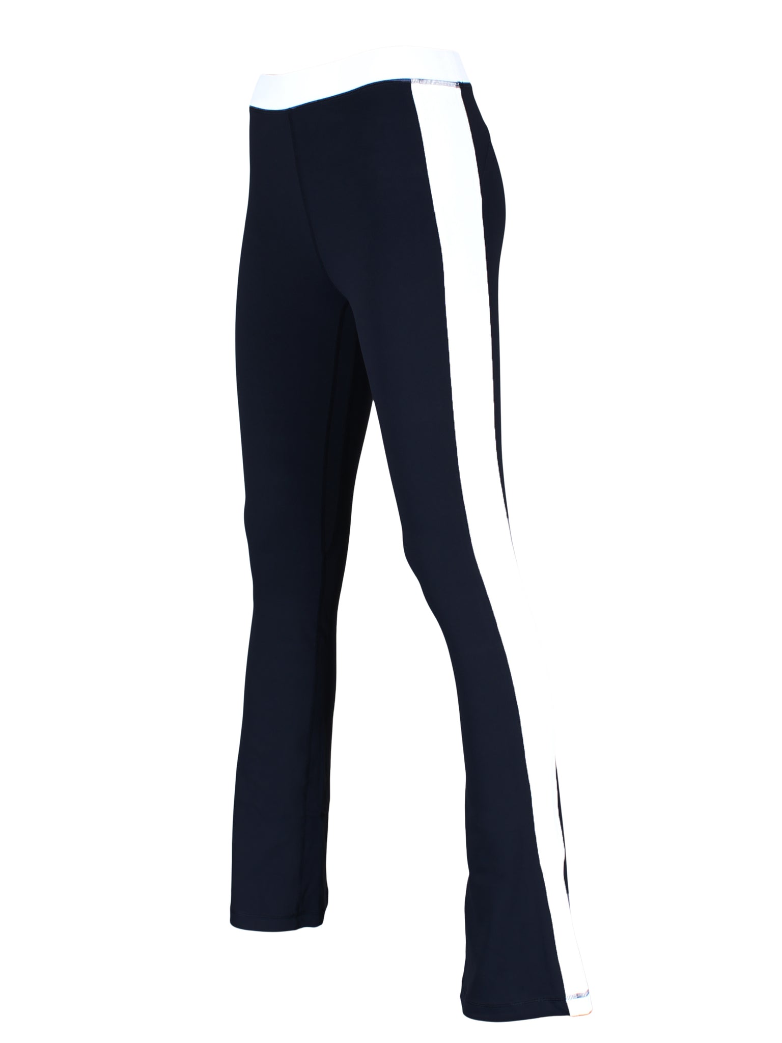 Retro Flared High Waist Tights - Black/White
