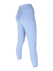 High Waist Ruched Back Tights - River Blue