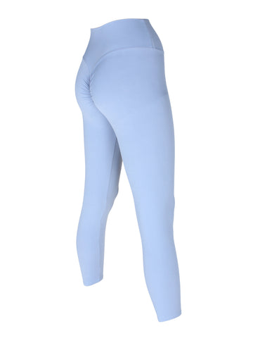 High Waist Ruched Back Tights - River Blue