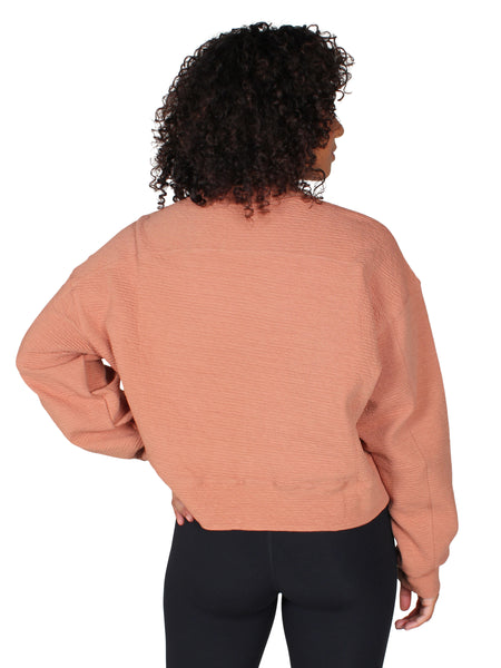 Oversized textured sweater - calypso orange