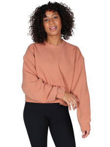 Oversized textured sweater - calypso orange