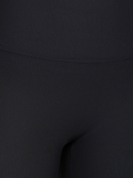 Sculpted Seamless Ribbed Bike Shorts - Black