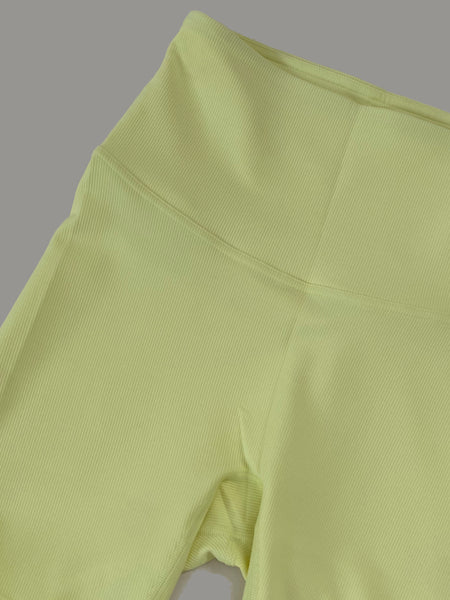 Sculpted Seamless Ribbed Bike Shorts - Lemon