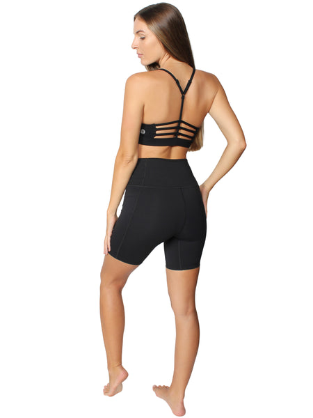 Extra comfy high waist bike shorts - black