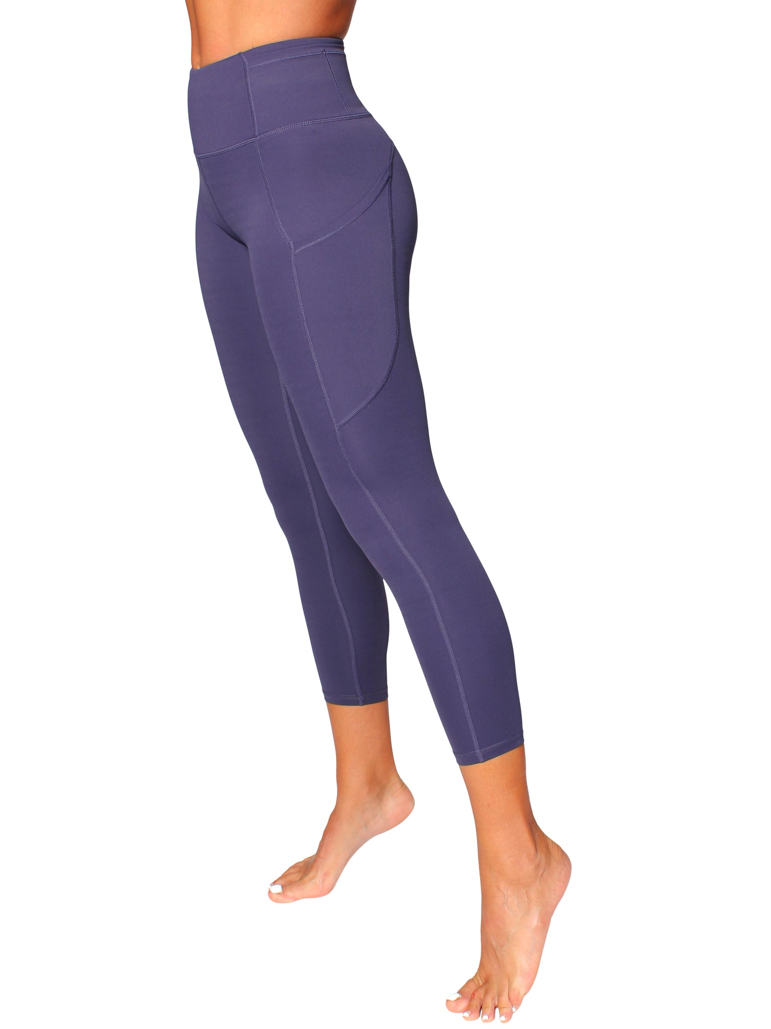 High-rise pocket detail 7/8 yoga tights - indigo blue