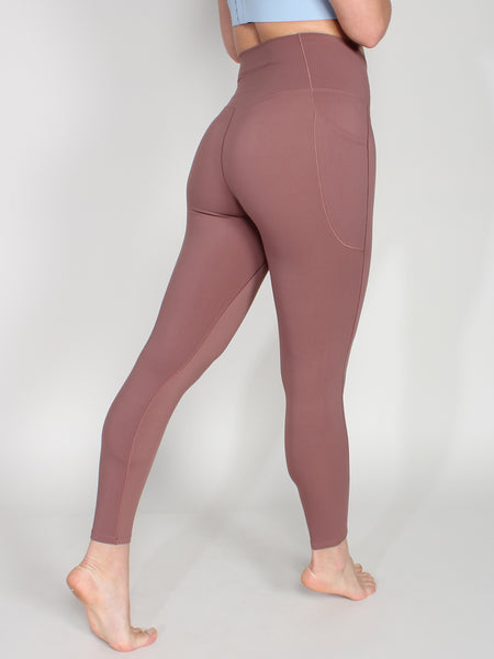 Crisscross high waist tights - pecan