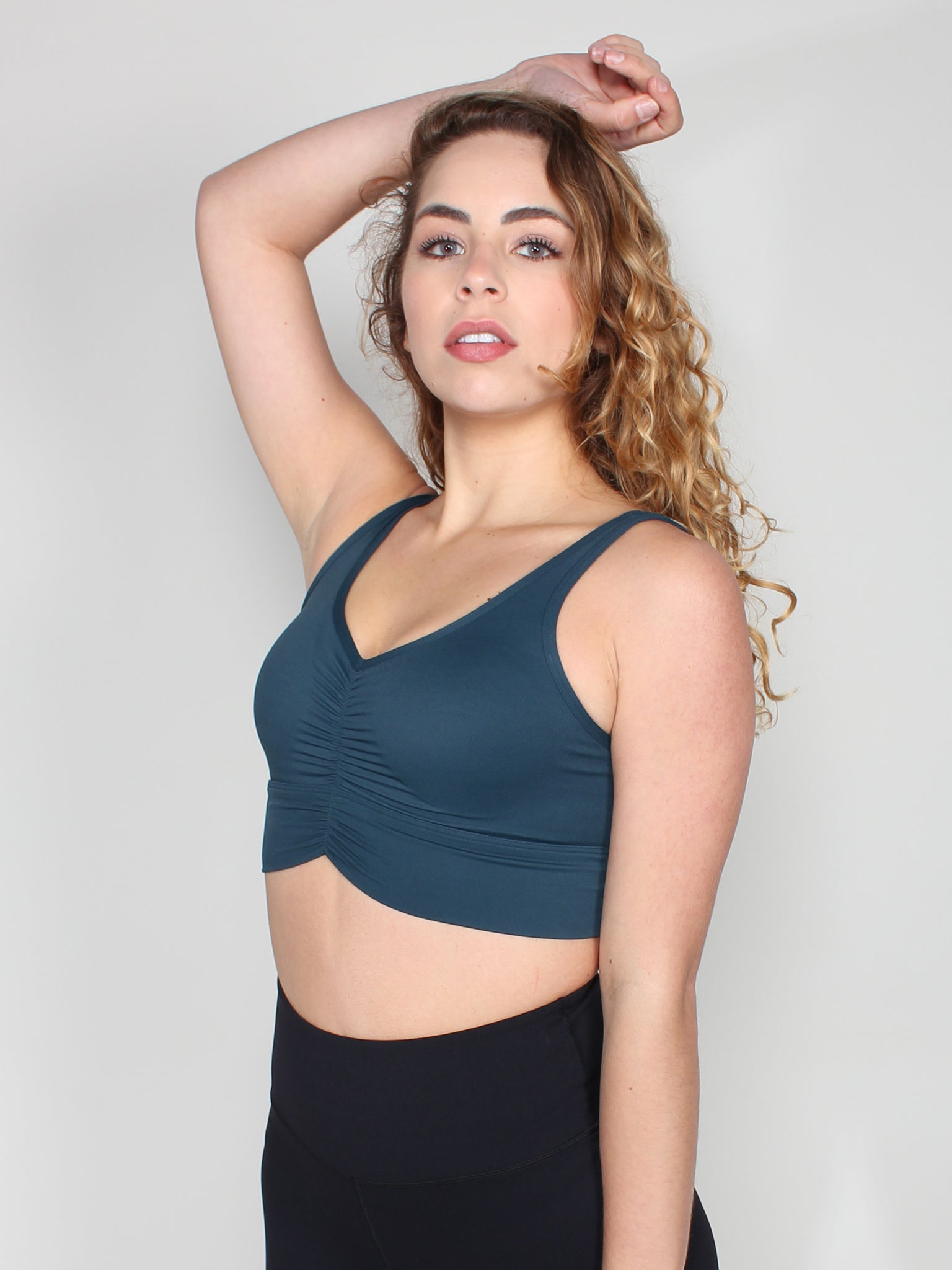 Pinched sports bra - dark teal